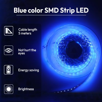 12V 2835 Blue Color SMD Strip LED with 12V DC Adaptor Plug